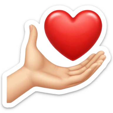 Hand heart emoji with a red heart inside sticker