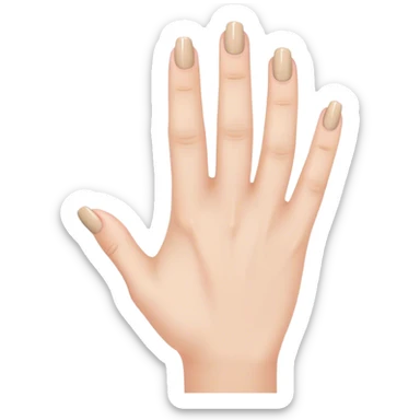 beautiful realistic female hand with five fingers with beige manicure sticker