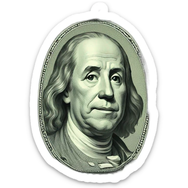 A hundred dollar bill sticker