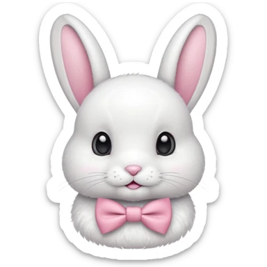 white bunny with pink bowtie sticker