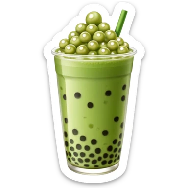 Matcha boba tea emoji sticker