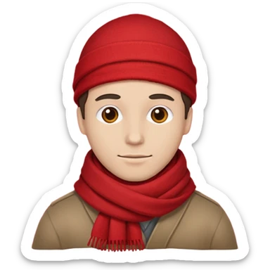 Man with red scarf sticker