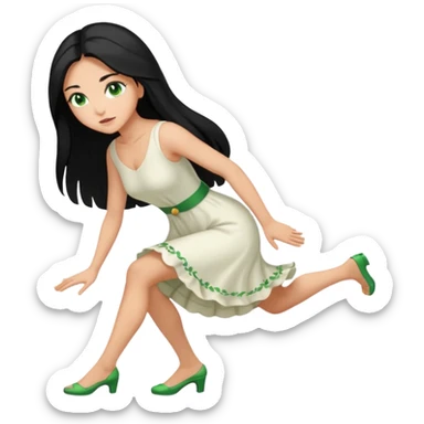 King, black Hair, blue eyes, whole body, Woman, bending knees, blonde, green eyes, White Dress, sticker
