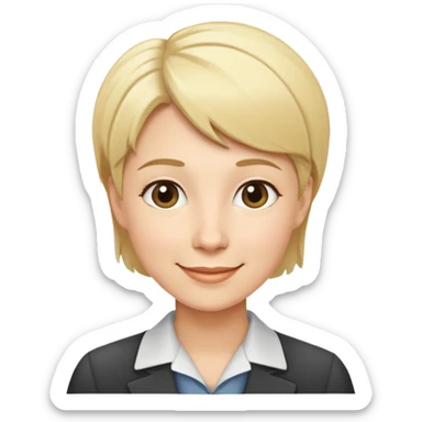happy teacher with blond short hair sticker