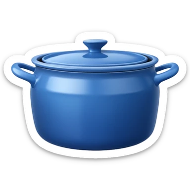 an empty blue kitchen pot sticker