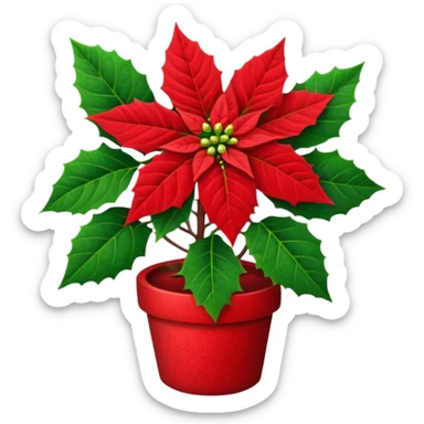 small christmas Poinsettia  sticker