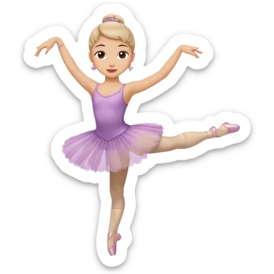 Bunette girl dancing ballet sticker
