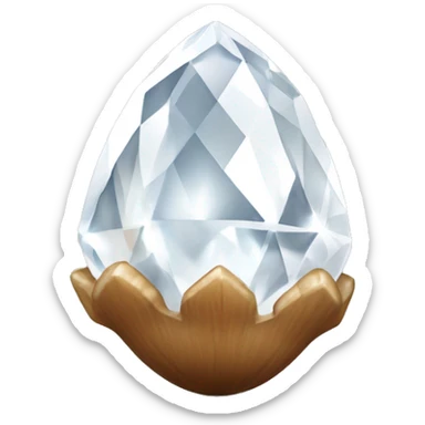 SINGLE white sparkling diamond acorn sticker