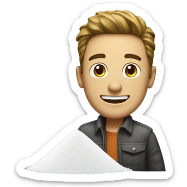 Very happy guy with a pile of salt. sticker