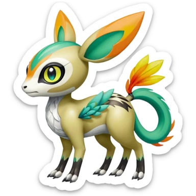 Meloetta-Vernid-Trico-Fionbri-Pokémon-Digimon-Fakémon-fusion-hybrid-creature sticker
