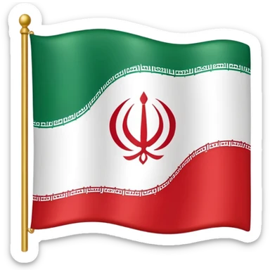square iranian flag green white and red, green on top  whiite in middle red at the botto,, sticker