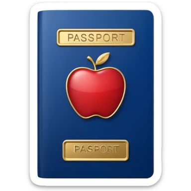 aesthetic british passport in the style of apple emoji sticker