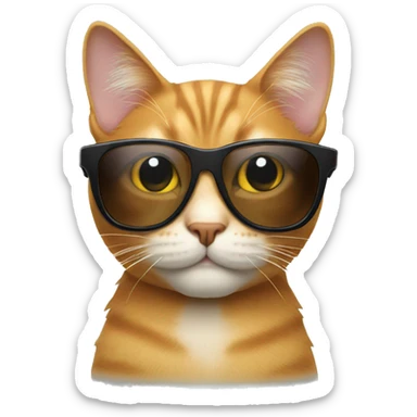 Cat with sunglasses sticker