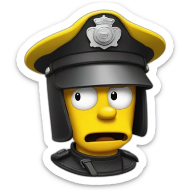 Homer simpson drift contre policier sticker