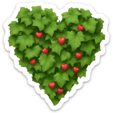 ivy wrapped red heart sticker