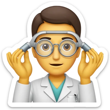 medico usando oculos de grau sticker