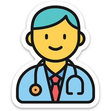 yellow-skinned gender neutral doctor sticker