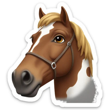 brown horse with white spot on forehead and uper lip sticker