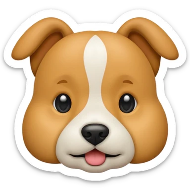 dog emoji inspired by Apple emoji set, minimal, rounded sticker
