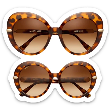 Miu Miu oval brown sunglasses sticker