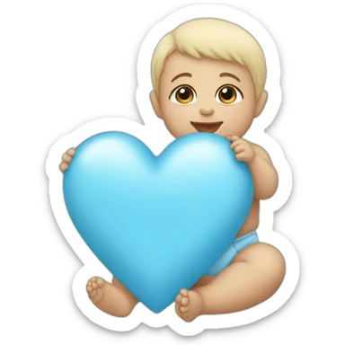 Baby blue heart  sticker
