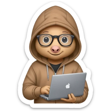 armadillo hacker mascot for my cli app  sticker