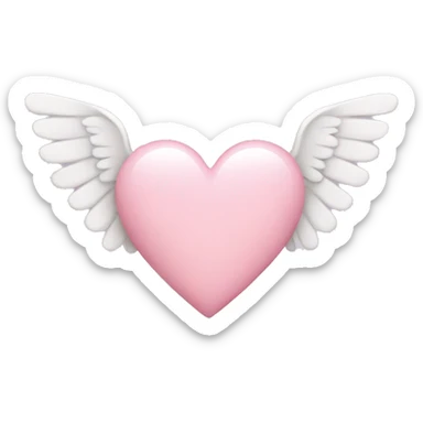 light pink heart with wings sticker