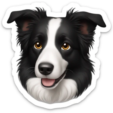 Border collie black white short hair sticker
