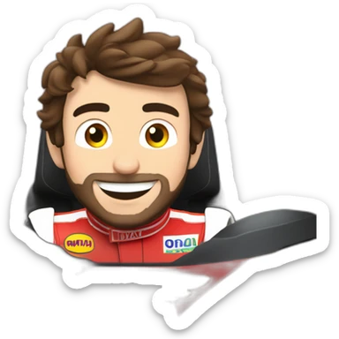 fernando alonso in their aston martin car celebrate victory sticker