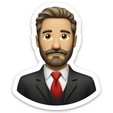 a man with beard and mustache and classy hair with red cyrcle around him sticker