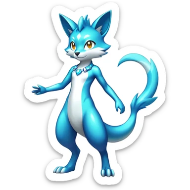 Shiny Cool Anthro Sona Fakemon Full Body sticker
