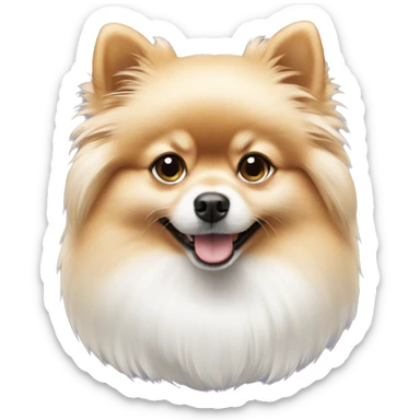 The Pomeranian dog is white sticker