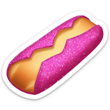 Hot pink baguette with glitter  sticker