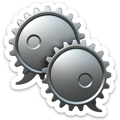 two overlapping speech bubbles, one with a gear sticker