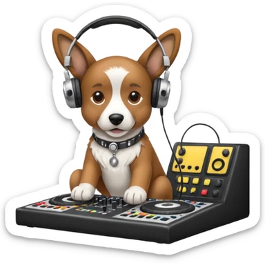 Dog dj sticker