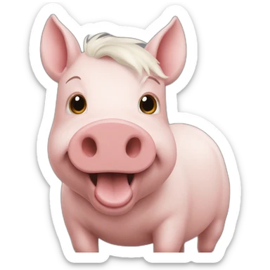 Personne chevauchant un cochon sticker