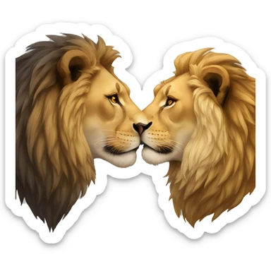 Lion head kiss sticker