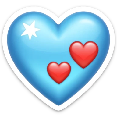 corazon celeste con destellos sticker