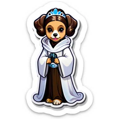 Dog Princess Leia  sticker
