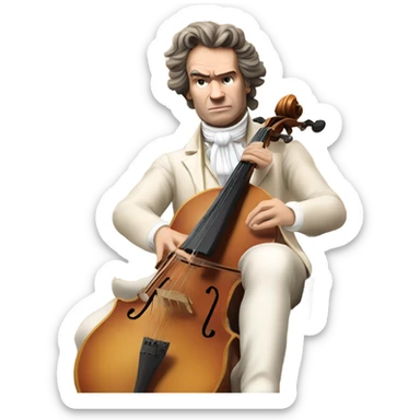 Beethoven explosion banjo cello piano sticker