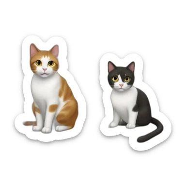 Two cats in front of an italian house sticker