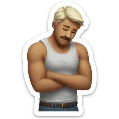 man scratching himself desperately sticker