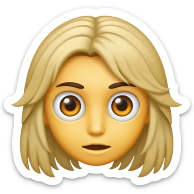 An airplane with human eyes and hair sticker