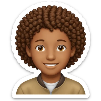 an african teen with mid taper his hair is curly sticker