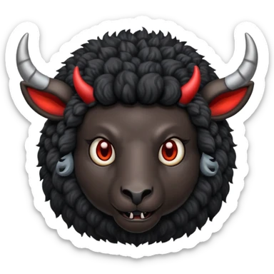 Black sheep with devil horns sticker