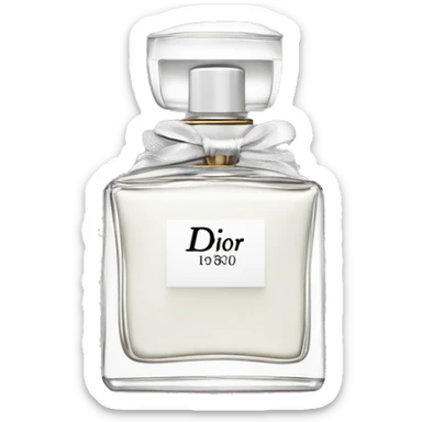 white Dior perfume bottle sticker