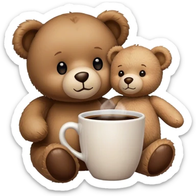coffee with teddy bear sticker