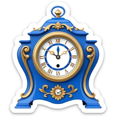 blue mantel clock sticker