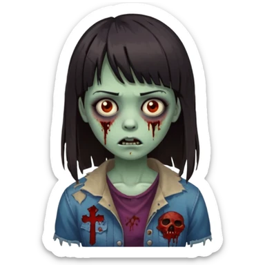 Zombie girl de franja  sticker