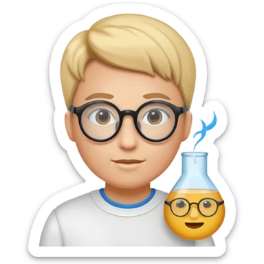 écureuil savant, expression très savante, lunettes rondes, air concentré sticker